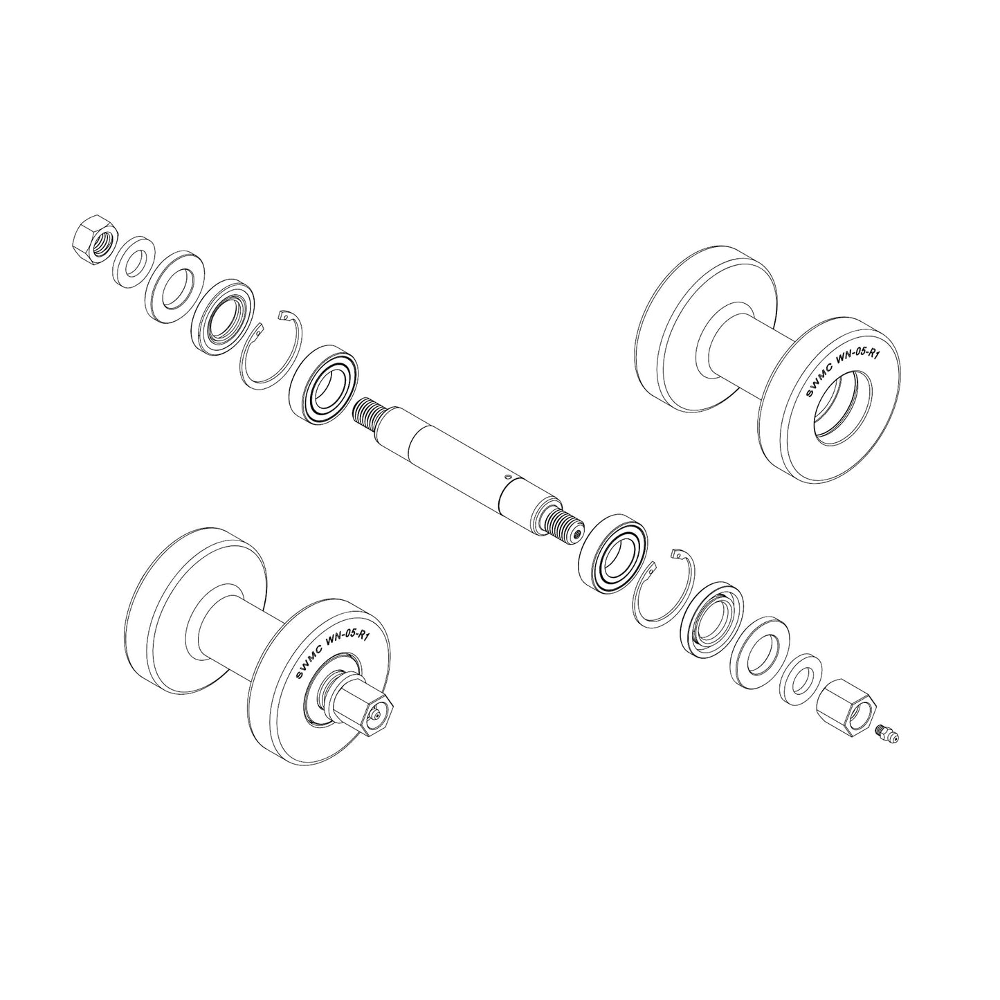 Wacker Neuson / Dingo - Greaseable Idler Roller Assembly